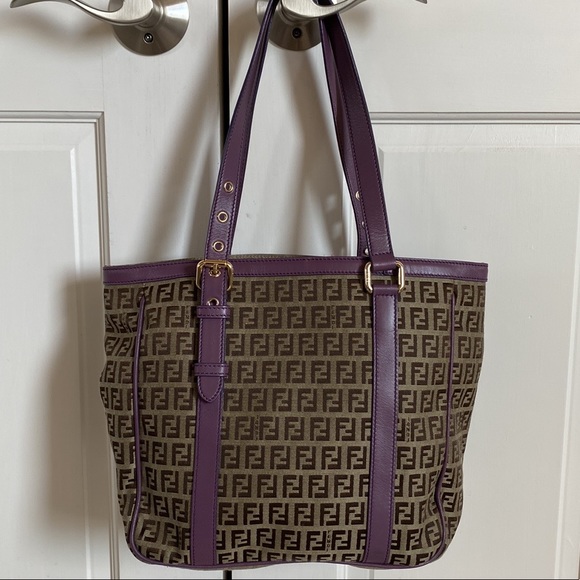 Fendi Purple Superstar Canvas Tote - Picture 3 of 13
